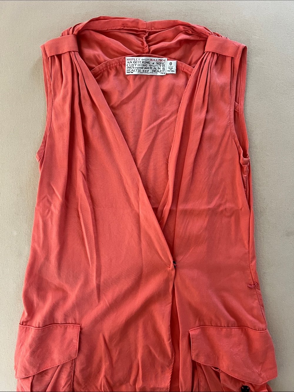 Shipley & Halmos sleeveless wrap dress